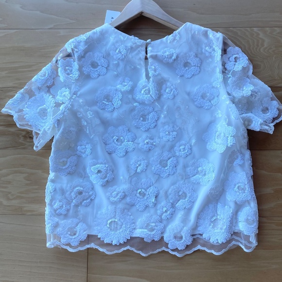 Milly Women Floral Cascading Sequin Top NWT - Picture 8 of 10